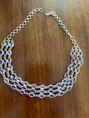 Silver Multi-Strand  Necklace choker